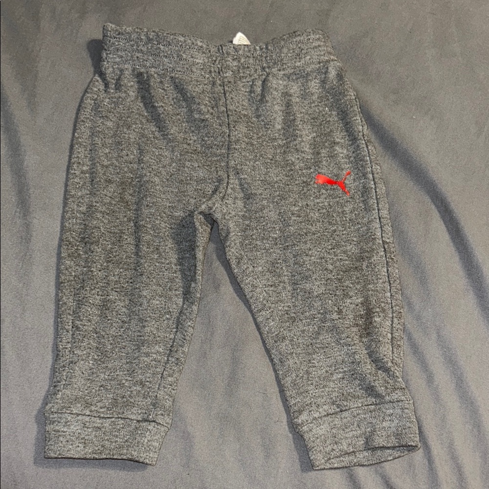 Puma Baby Charcoal Joggers with Red Accent